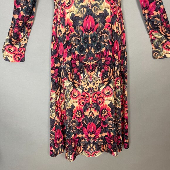 Sam & Lavi Anthropologie Selma Dress Midi Floral Graphic Size XS Peekaboo Back - Picture 7 of 13